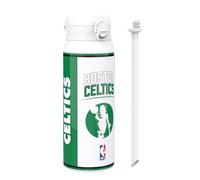 Ion8 NBA Boston Celtics Sports Thermal Water Bottle with Removable Straw, 750ml/24oz, Leak-proof Vacuum Insulated Drinking Bottle, Easy to Open, Secure Lock, Dishwasher Safe, Flip Cover, Metal Bottle