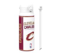 NBA Cleveland Cavaliers Sports Thermal Water Bottle with Removable Straw, 750ml/24oz, Leak-proof Vacuum Insulated Drinking Bottle, Easy to Open, Secure Lock, Dishwasher Safe, Flip Cover, Metal Bottle