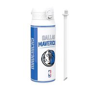 Ion8 NBA Dallas Mavericks Sports Thermal Water Bottle with Removable Straw, 750ml/24oz, Leak Proof Insulated Drinking Bottle, Easy to Open, Secure Lock, Dishwasher Safe, Flip Cover, Metal Bottle