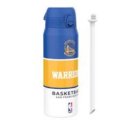 Ion8 NBA Golden State Warriors Sports Thermal Water Bottle with Removable Straw, 750ml/24oz, Leak Proof Insulated Drinking Bottle, Easy to Open, Secure Lock, Dishwasher Safe, Flip Cover, Metal Bottle