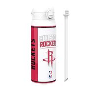 Ion8 NBA Houston Rockets Sports Thermal Water Bottle with Removable Straw, 750ml/24oz, Leak Proof Insulated Drinking Bottle, Easy to Open, Secure Lock, Dishwasher Safe, Flip Cover, Metal Bottle