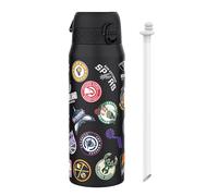 Ion8 NBA Multi Teams Sports Thermal Water Bottle with Removable Straw, 750ml/24oz, Leak Proof Insulated Drinking Bottle, Easy to Open, Secure Lock, Dishwasher Safe, Flip Cover, Metal Bottle