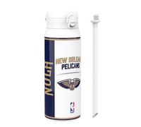 Ion8 NBA New Orleans Pelicans Sports Thermal Water Bottle with Removable Straw, 750ml/24oz, Leak Proof Insulated Drinking Bottle, Easy to Open, Secure Lock, Dishwasher Safe, Flip Cover, Metal Bottle