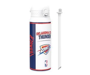 Ion8 NBA Oklahoma City Thunder Sports Thermal Water Bottle with Removable Straw, 750ml/24oz, Leak-proof Insulated Drinking Bottle, Easy to Open, Secure Lock, Dishwasher Safe, Flip Cover, Metal Bottle
