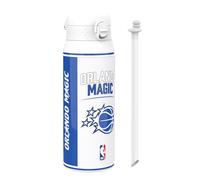 Ion8 NBA Orlando Magic Sports Thermal Water Bottle with Removable Straw, 750ml/24oz, Leak-proof Vacuum Insulated Drinking Bottle, Easy to Open, Secure Lock, Dishwasher Safe, Flip Cover, Metal Bottle