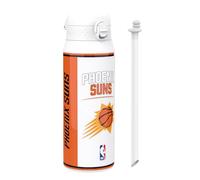 Ion8 NBA Phoenix Suns Sports Thermal Water Bottle with Removable Straw, 750ml/24oz, Leak-proof Vacuum Insulated Drinking Bottle, Easy to Open, Secure Lock, Dishwasher Safe, Flip Cover, Metal Bottle