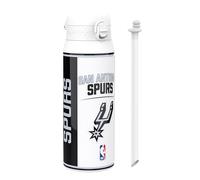 Ion8 NBA SA Spurs Sports Thermal Water Bottle with Removable Straw, 750ml/24oz, Leak-proof Vacuum Insulated Drinking Bottle, Easy to Open, Secure Lock, Dishwasher Safe, Flip Cover, Metal Bottle
