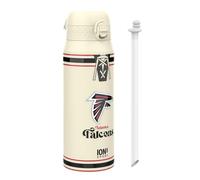 Ion8 NFL Falcons Sports Thermal Water Bottle with Removable Straw, 750ml/24oz, Leak-proof Vacuum Insulated Drinking Bottle, Easy to Open, Secure Lock, Dishwasher Safe, Flip Cover, Metal water Bottle
