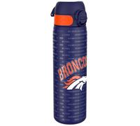 ION8 NFL Broncos Lightweight Steel Water Bottle, 600 ml/20 oz, Non-Insulated, Leak Proof, Easy to Open, Secure Lock, Dishwasher Safe, Flip Cover, Fits Cup Holders, Metal Water Bottle, NFL Fans