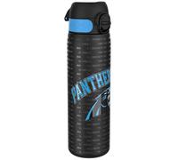 Ion8 NFL Panthers Lightweight Steel Water Bottle, 600 ml/20 oz, Non-Insulated, Leak Proof, Easy to Open, Secure Lock, Dishwasher Safe, Flip Cover, Fits Cup Holders, Metal Water Bottle, NFL Fans