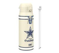 Ion8 NFL Cowboys Sports Thermal Water Bottle with Removable Straw, 750ml/24oz, Leak-proof Vacuum Insulated Drinking Bottle, Easy to Open, Secure Lock, Dishwasher Safe, Flip Cover, Metal water Bottle
