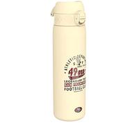Ion8 NFL E 49ers Lightweight Steel Water Bottle, 600 ml/20 oz, Non-Insulated, Leak Proof, Easy to Open, Secure Lock, Dishwasher Safe, Flip Cover, Fits Cup Holders, Metal Water Bottle