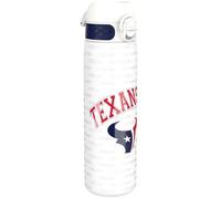 Ion8 NFL Houston Texans Lightweight Steel Water Bottle, 600 ml/20 oz, Non-Insulated, Leak Proof, Easy to Open, Secure Lock, Dishwasher Safe, Flip Cover, Fits Cup Holders, Metal Water Bottle