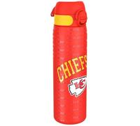 Ion8 NFL Chiefs Lightweight Steel Water Bottle, 600 ml/20 oz, Non-Insulated, Leak Proof, Easy to Open, Secure Lock, Dishwasher Safe, Flip Cover, Fits Cup Holders, Metal Water Bottle, NFL Fans