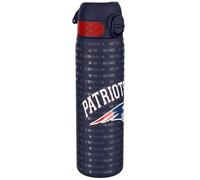 Ion8 NFL New England Patriots Lightweight Steel Water Bottle, 600 ml/20 oz, Non-Insulated, Leak Proof, Easy to Open, Secure Lock, Dishwasher Safe, Flip Cover, Fits Cup Holders, Metal Water Bottle
