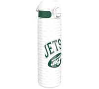 ION8 NFL Jets Lightweight Steel Water Bottle, 600 ml/20 oz, Non-Insulated, Leak Proof, Easy to Open, Secure Lock, Dishwasher Safe, Flip Cover, Fits Cup Holders, Metal Water Bottle, NFL Fans