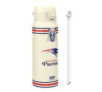 Ion8 NFL Patriots Sports Thermal Water Bottle with Removable Straw, 750ml/24oz, Leak-proof Vacuum Insulated Drinking Bottle, Easy to Open, Secure Lock, Dishwasher Safe, Flip Cover, Metal water Bottle