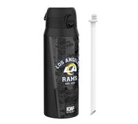Ion8 NFL Rams Sports Thermal Water Bottle with Removable Straw, 750ml/24oz, Leak-proof Vacuum Insulated Drinking Bottle, Easy to Open, Secure Lock, Dishwasher Safe, Flip Cover, Metal water Bottle