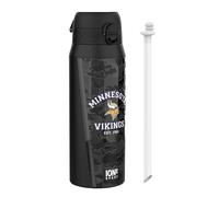 Ion8 NFL Vikings Sports Thermal Water Bottle with Removable Straw, 750ml/24oz, Leak-proof Vacuum Insulated Drinking Bottle, Easy to Open, Secure Lock, Dishwasher Safe, Flip Cover, Metal water Bottle