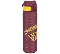 ION8 NFL Commanders Lightweight Steel Water Bottle, 600 ml/20 oz, Non-Insulated, Leak Proof, Easy to Open, Secure Lock, Dishwasher Safe, Flip Cover, Fits Cup Holders, Metal Water Bottle, NFL Fans