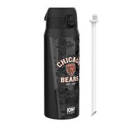 Ion8 NFL Bears Sports Thermal Water Bottle with Removable Straw, 750ml/24oz, Leak-proof Vacuum Insulated Drinking Bottle, Easy to Open, Secure Lock, Dishwasher Safe, Flip Cover, Metal water Bottle