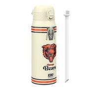 Ion8 NFL Bears Sports Thermal Water Bottle with Removable Straw, 750ml/24oz, Leak-proof Vacuum Insulated Drinking Bottle, Easy to Open, Secure Lock, Dishwasher Safe, Flip Cover, Metal water Bottle