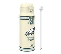 Ion8 NFL Eagles Sports Thermal Water Bottle with Removable Straw, 750ml/24oz, Leak-proof Vacuum Insulated Drinking Bottle, Easy to Open, Secure Lock, Dishwasher Safe, Flip Cover, Metal water Bottle