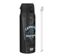 Ion8 NFL Panthers Sports Thermal Water Bottle with Removable Straw, 750ml/24oz, Leak-proof Vacuum Insulated Drinking Bottle, Easy to Open, Secure Lock, Dishwasher Safe, Flip Cover, Metal water Bottle