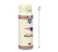 Ion8 NFL Patriots Sports Thermal Water Bottle with Removable Straw, 750ml/24oz, Leak-proof Vacuum Insulated Drinking Bottle, Easy to Open, Secure Lock, Dishwasher Safe, Flip Cover, Metal water Bottle