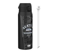Ion8 NFL Seahawks Sports Thermal Water Bottle with Removable Straw, 750ml/24oz, Leak-proof Vacuum Insulated Drinking Bottle, Easy to Open, Secure Lock, Dishwasher Safe, Flip Cover, Metal water Bottle