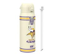 Ion8 NFL Vikings Sports Thermal Water Bottle with Removable Straw, 750ml/24oz, Leak-proof Vacuum Insulated Drinking Bottle, Easy to Open, Secure Lock, Dishwasher Safe, Flip Cover, Metal water Bottle