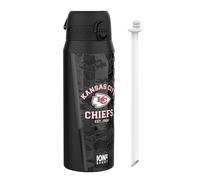 Ion8 NFL x Sports Thermal Water Bottle with Removable Straw, 750ml/24oz, Leak-proof Vacuum Insulated Drinking Bottle, NFL Chiefs