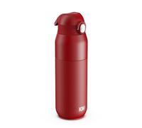 ION8 Primo Revive Insulated Water Bottle 540 ml (18 oz)- Leakproof Stainless Steel Bottle with Flip Lid, One Touch Open, Fast Flow, Vacuum Insulated Hot & Cold, Dishwasher Safe, Red