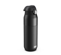 ION8 Primo Revive Insulated Water Bottle 540 ml (18 oz)- Leakproof Stainless Steel Bottle with Flip Lid, One Touch Open, Fast Flow, Vacuum Insulated Hot & Cold, Dishwasher Safe, Black