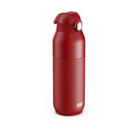 ION8 Primo Revive Insulated Water Bottle 720 ml (24 oz)- Leakproof Stainless Steel Bottle with Flip Lid, One Touch Open, Fast Flow, Vacuum Insulated Hot & Cold, Dishwasher Safe, Red