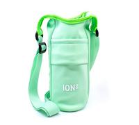 Ion8 Sling Bag - Foldable, Lightweight Water Bottle Holder & Carrier with Pocket, Adjustable Strap & Hook - Machine Washable, Fits 1L Bottle - Travel-Friendly & Easy to Clean Hydration Pouch, Green