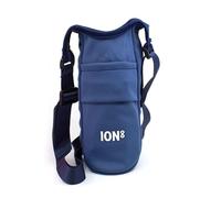 Ion8 Sling Bag - Foldable, Lightweight Water Bottle Holder & Carrier with Pocket, Adjustable Strap & Hook - Machine Washable, Fits 1L Bottle - Travel-Friendly & Easy to Clean Hydration Pouch, Navy