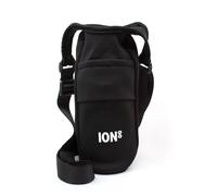 Ion8 Sling Bag - Foldable, Lightweight Water Bottle Holder & Carrier with Pocket, Adjustable Strap & Hook - Machine Washable,Fits 1L Bottle - Travel-Friendly & Easy to Clean Hydration Pouch, Black