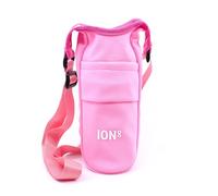 Ion8 Sling Bag - Foldable, Lightweight Water Bottle Holder & Carrier with Pocket, Adjustable Strap & Hook - Machine Washable, Fits 1L Bottle - Travel-Friendly & Easy to Clean Hydration Pouch, Pink