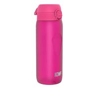 ION8 Sports Water Bottle, Leak Proof, 750ml (24oz), Pink | Easy to Open, Secure Lock, Dishwasher Safe, Flip Cover, Carry Handle, Soft Touch Contoured Grip, Easy Clean, Odour Free