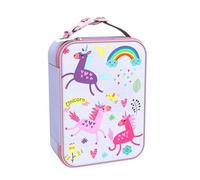 Ion8 - Unicorns Design Lunch Bag, Easy Access 3-Sided Zip, Write-On Name Patch, Freshness & Insulation for 6 Hours, Elasticated Mesh Pocket for Bottles, Machine Washable, Polyester Material, Lilac
