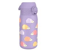 Ion8 Vacuum Insulated Steel Water Bottle, 320 ml/11 oz, Leak Proof, Easy to Open, Secure Lock, Dishwasher Safe, Carry Handle, Metal Water Bottle, ThermoShield Stainless Steel, Lilac Purple, Hedgehogs