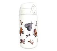 ION8 Vacuum Insulated Steel Water Bottle, 320 ml/11 oz, Leak Proof, Easy to Open, Secure Lock, Dishwasher Safe, Carry Handle, Metal Water Bottle, ThermoShield Stainless Steel, Butterfly