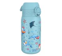 Ion8 Vacuum Insulated Steel Water Bottle, 320 ml/11 oz, Leak Proof, Easy to Open, Secure Lock, Dishwasher Safe, Carry Handle, Metal Water Bottle, ThermoShield Stainless Steel, Sharks