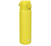 ION8 Vacuum Insulated Steel Water Bottle, 500 ml/17 oz, Leak Proof, Easy to Open, Secure Lock, Dishwasher Safe, Fits Cup Holders, Carry Handle, Scratch Resistant, Metal Water Bottle, Yellow