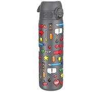 ION8 Vacuum Insulated Steel Water Bottle, 500 ml/17 oz, Leak Proof, Easy to Open, Secure Lock, Dishwasher Safe, Fits Cup Holders, Carry Handle, Scratch Resistant, Metal Water Bottle, Gamer