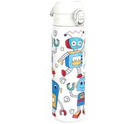 Ion8 Vacuum Insulated Steel Water Bottle, 500 ml/17 oz, Leak Proof, Easy to Open, Secure Lock, Dishwasher Safe, Fits Cup Holders, Carry Handle, Scratch Resistant, Metal Water Bottle, Robots