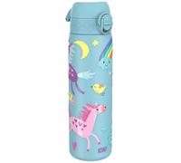 ION8 Vacuum Insulated Steel Water Bottle, 500 ml/17 oz, Leak Proof, Easy to Open, Secure Lock, Dishwasher Safe, Fits Cup Holders, Carry Handle, Scratch Resistant, Metal Water Bottle, Unicorns