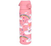 Ion8 Vacuum Insulated Steel Water Bottle, 500 ml/17 oz, Leak Proof, Easy to Open, Secure Lock, Dishwasher Safe, Fits Cup Holders, Carry Handle, Scratch Resistant, Metal Water Bottle, Unicorn Rainbows