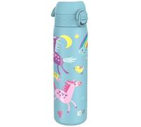 Ion8 Water Bottle, 500ml/18oz, Slim Leak Proof & BPA-Free Drinking Bottle, Secure Lock Prevents Spills, Dishwasher Safe, Carry Handle, Ideal for Adults & Kids - Travel, Gym & School, Unicorns